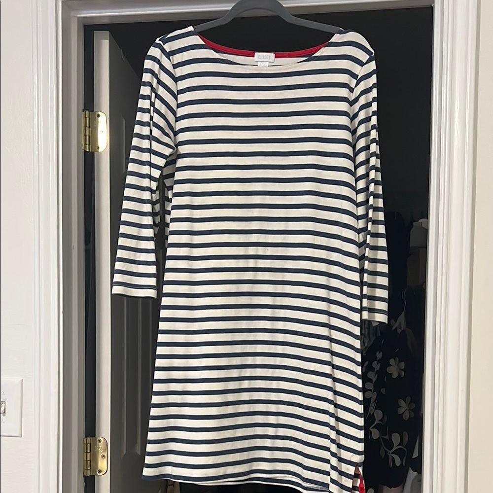Striped Navy and White Dress